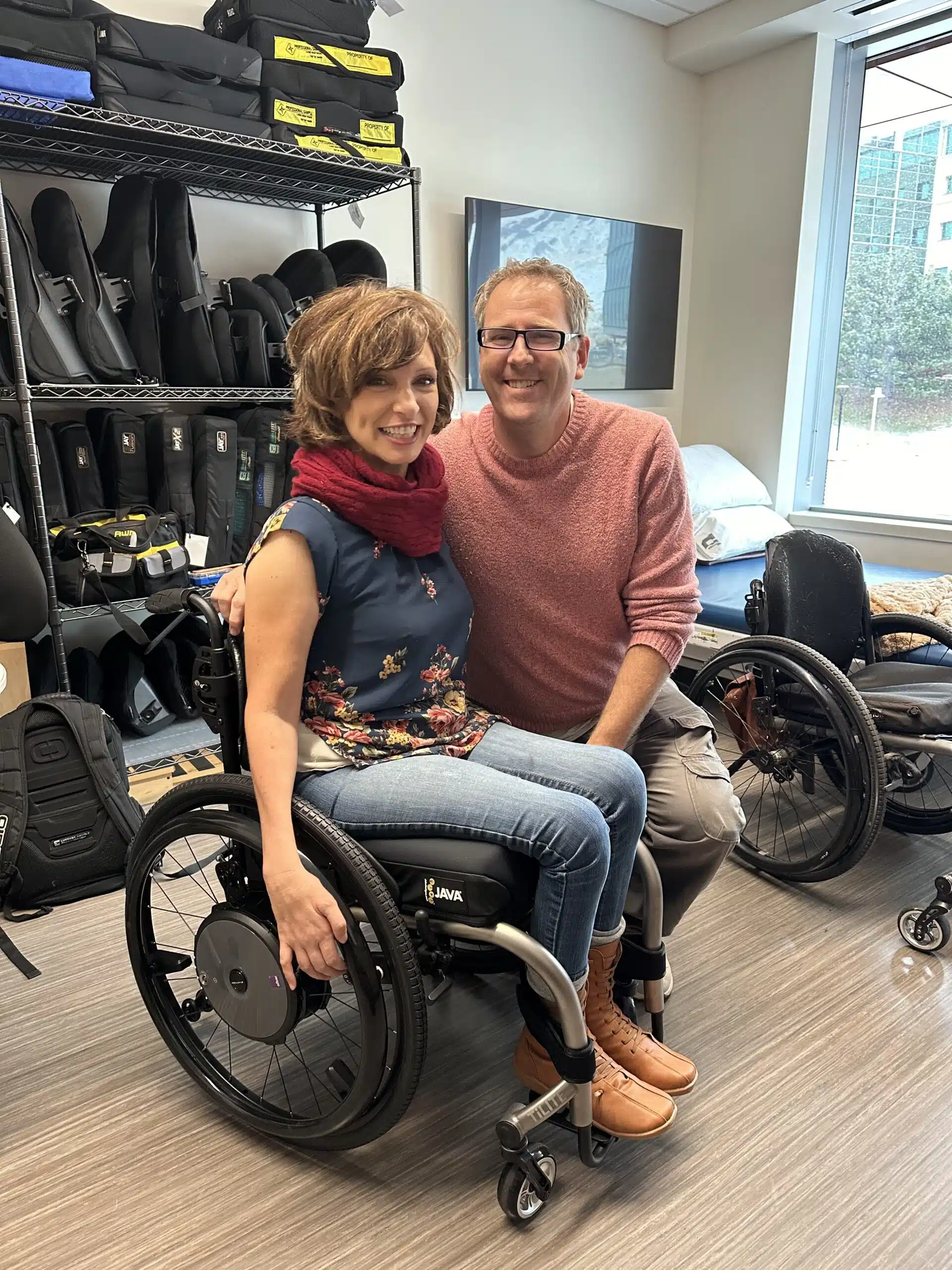 Satisfied Eclipse Mobility customer, using a custom wheelchair